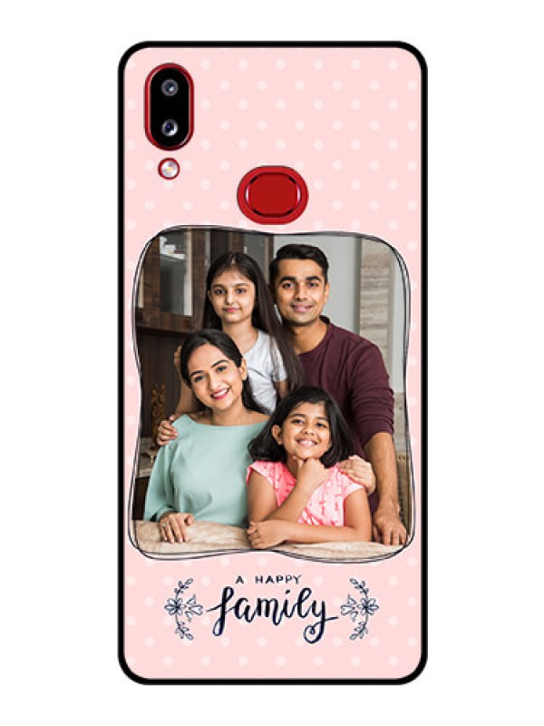 Custom Galaxy M01s Custom Glass Phone Case - Family with Dots Design