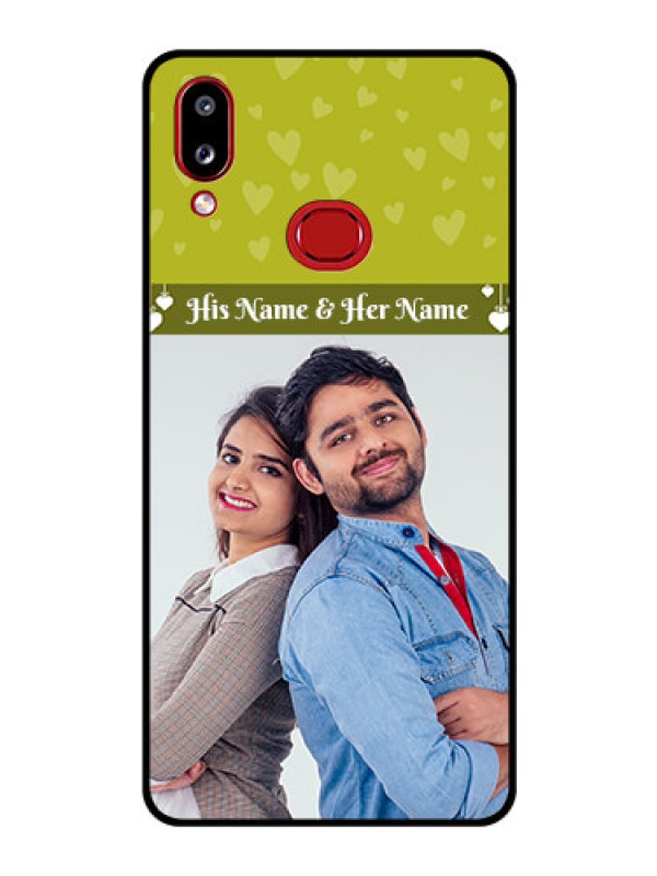 Custom Galaxy M01s Custom Glass Phone Case - You & Me Heart Design