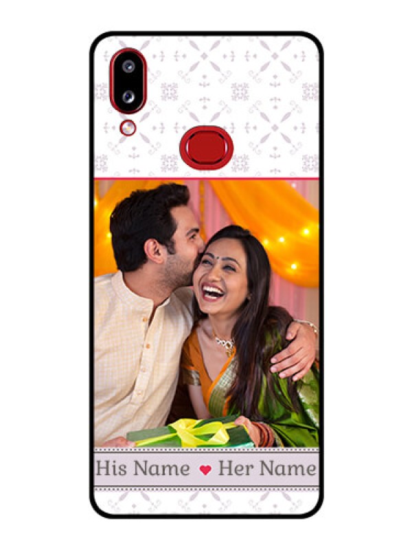 Custom Galaxy M01s Custom Glass Mobile Case - with Photo and Ethnic Design