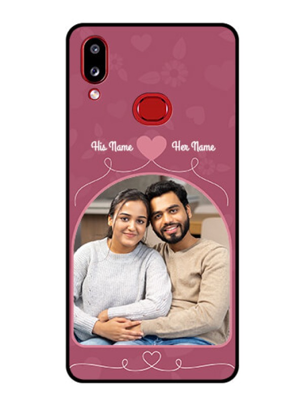 Custom Galaxy M01s Photo Printing on Glass Case - Love Floral Design