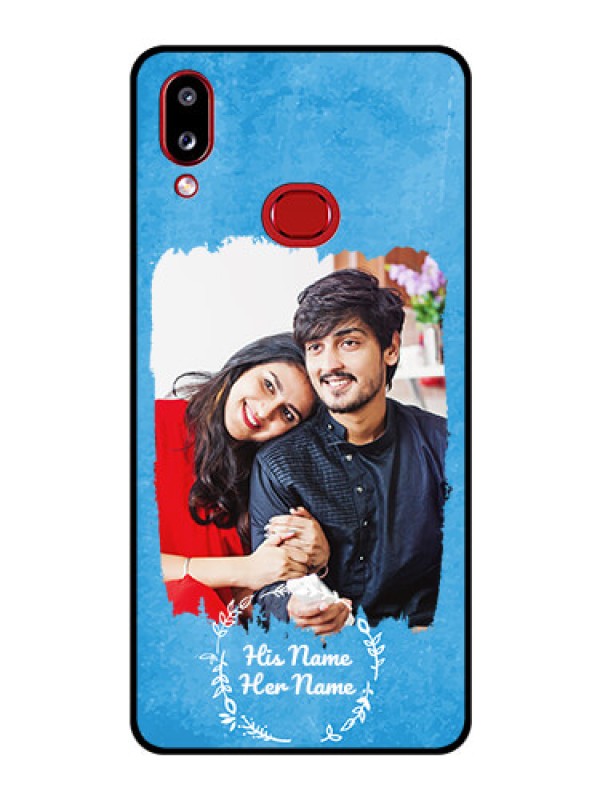 Custom Galaxy M01S Custom Glass Phone Case - Blue Color Vintage Design