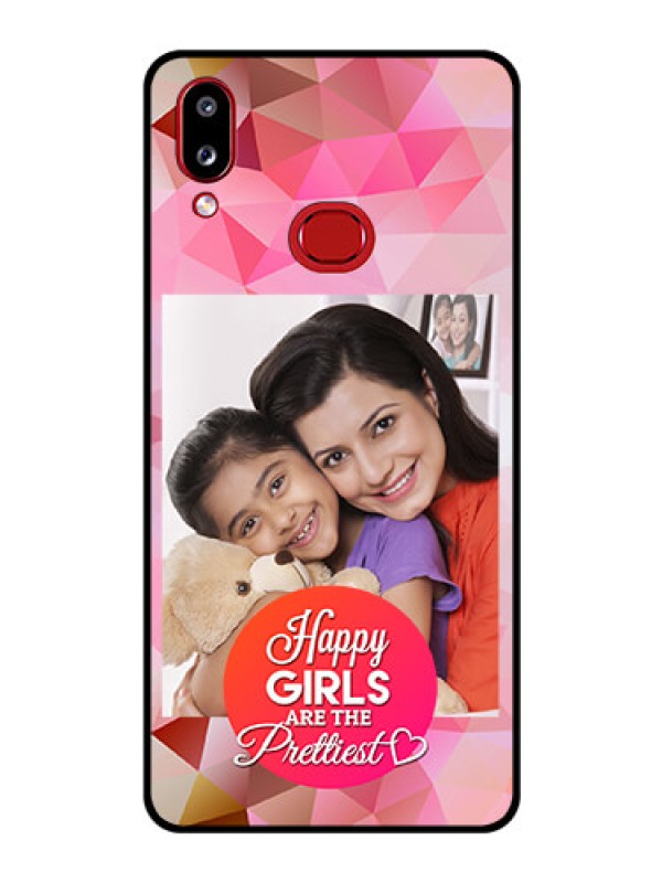 Custom Galaxy M01s Photo Printing on Glass Case - Abstract Triangle Design