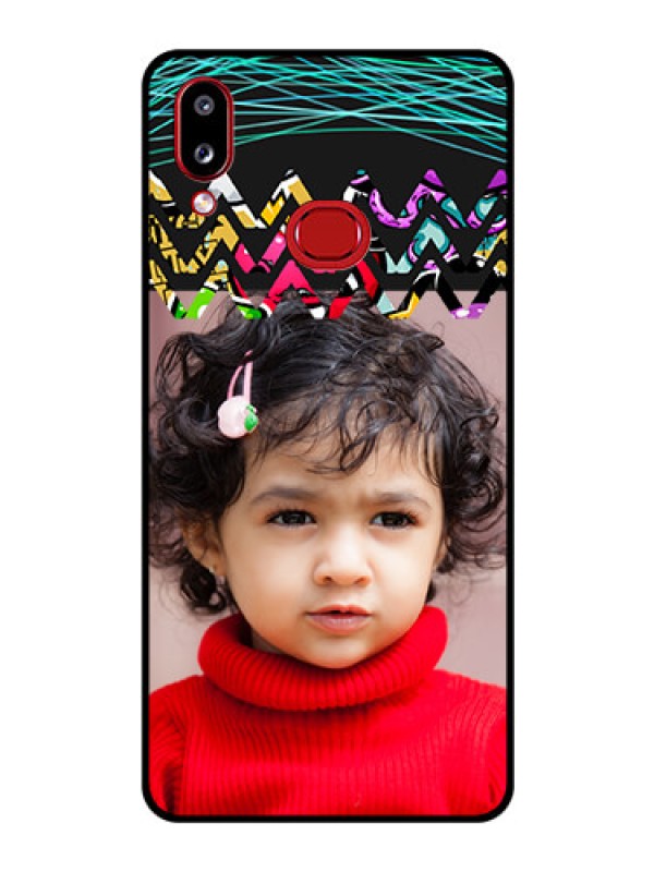 Custom Galaxy M01s Personalized Glass Phone Case - Neon Abstract Design