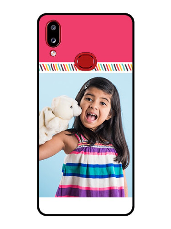 Custom Galaxy M01s Personalized Glass Phone Case - Line art design