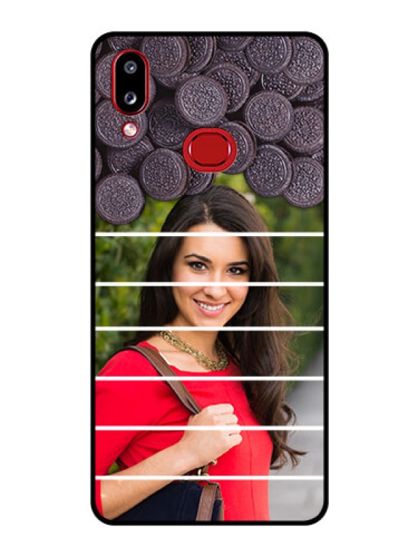 Custom Galaxy M01s Custom Glass Phone Case - with Oreo Biscuit Design