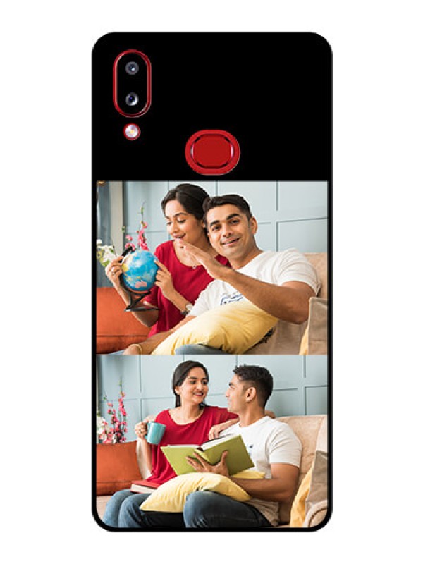 Custom Galaxy M01s 2 Images on Glass Phone Cover