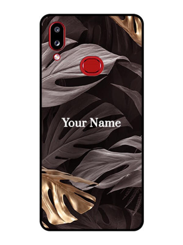 Custom Galaxy M01s Personalised Glass Phone Case - Wild Leaves digital paint Design