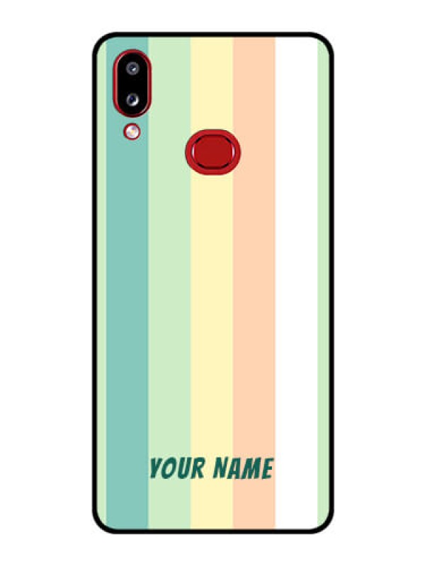 Custom Galaxy M01s Photo Printing on Glass Case - Multi-colour Stripes Design