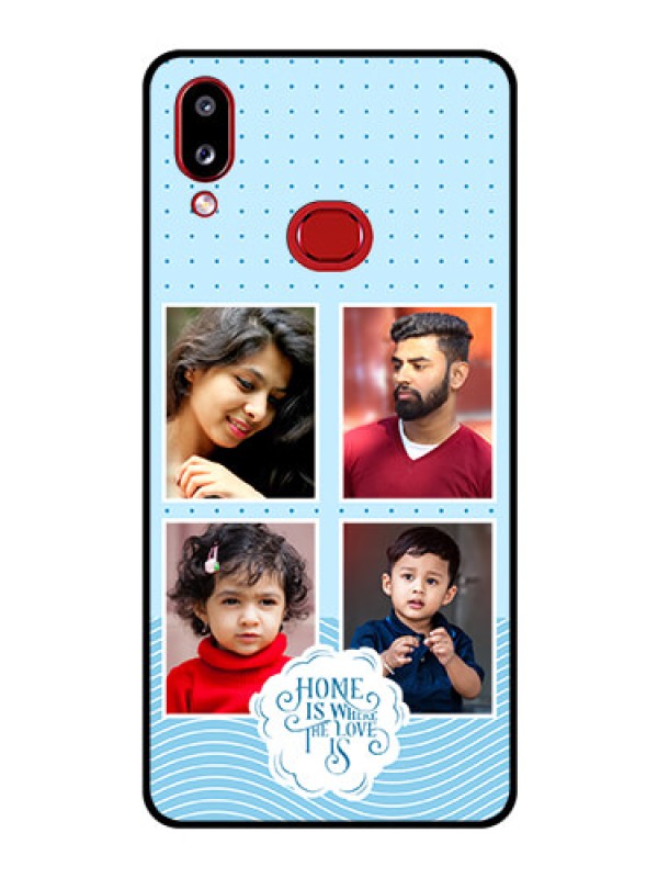 Custom Galaxy M01s Custom Glass Phone Case - Cute love quote with 4 pic upload Design