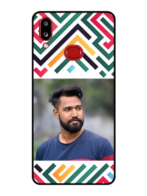 Custom Galaxy M01s Personalized Glass Phone Case - Colorful Maze Pattern Design