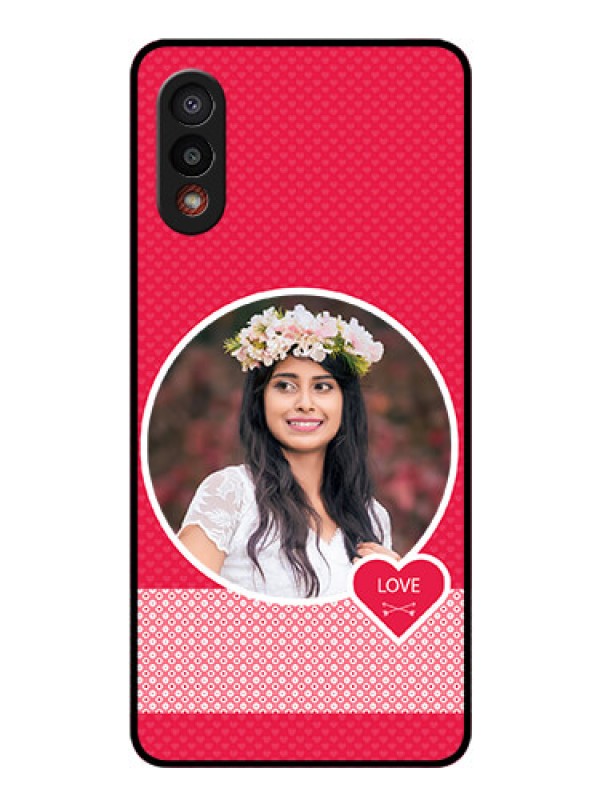 Custom Galaxy M02 Personalised Glass Phone Case - Pink Pattern Design