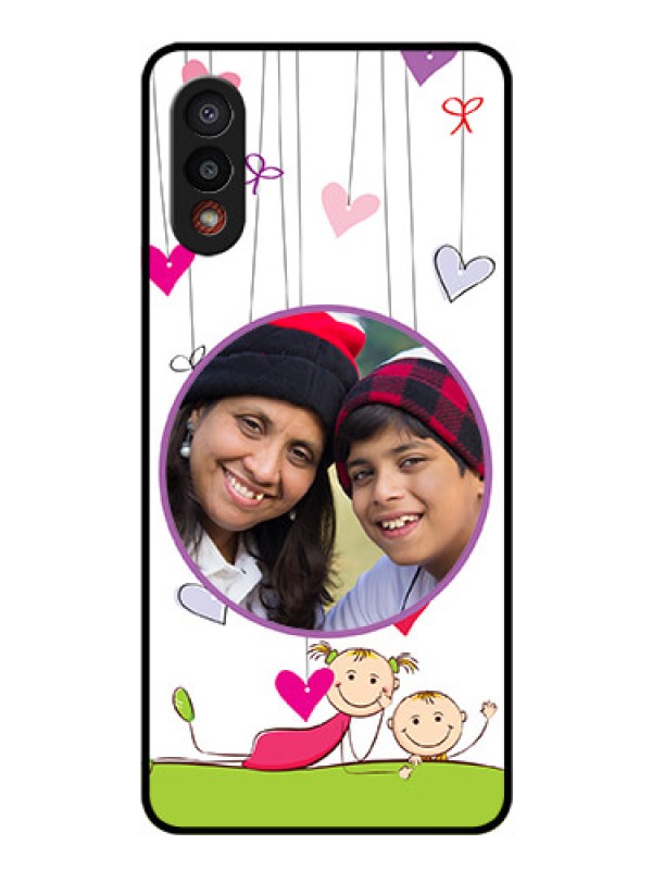 Custom Galaxy M02 Photo Printing on Glass Case - Cute Kids Phone Case Design