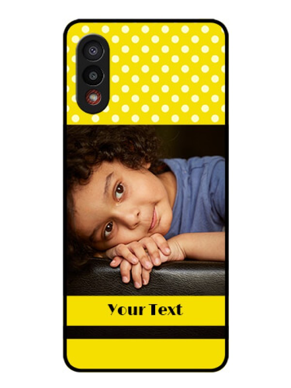 Custom Galaxy M02 Custom Glass Phone Case - Bright Yellow Case Design