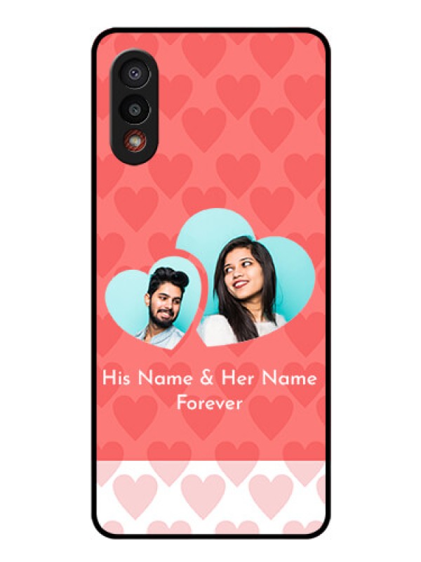 Custom Galaxy M02 Personalized Glass Phone Case - Couple Pic Upload Design