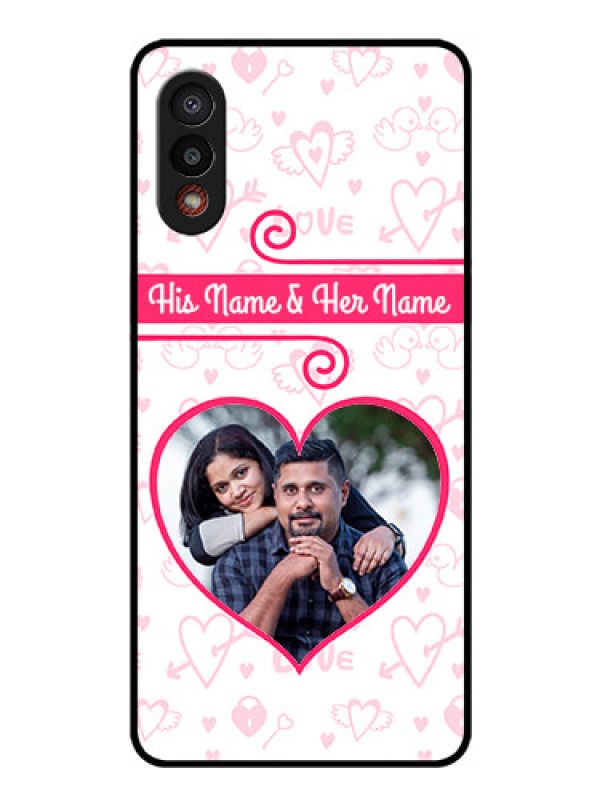 Custom Galaxy M02 Personalized Glass Phone Case - Heart Shape Love Design