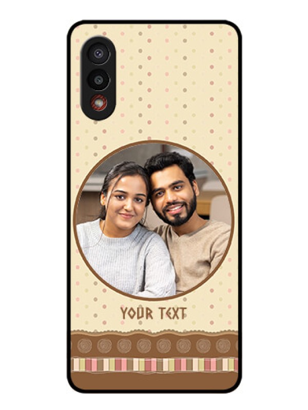 Custom Galaxy M02 Custom Glass Mobile Case - Brown Dotted Mobile Case Design