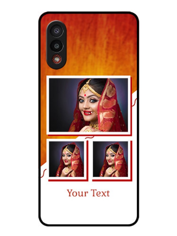 Custom Galaxy M02 Custom Glass Phone Case - Wedding Memories Design