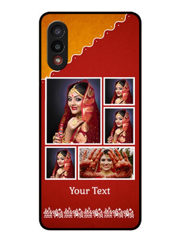 Custom Galaxy M02 Personalized Glass Phone Case - Wedding Pic Upload Design