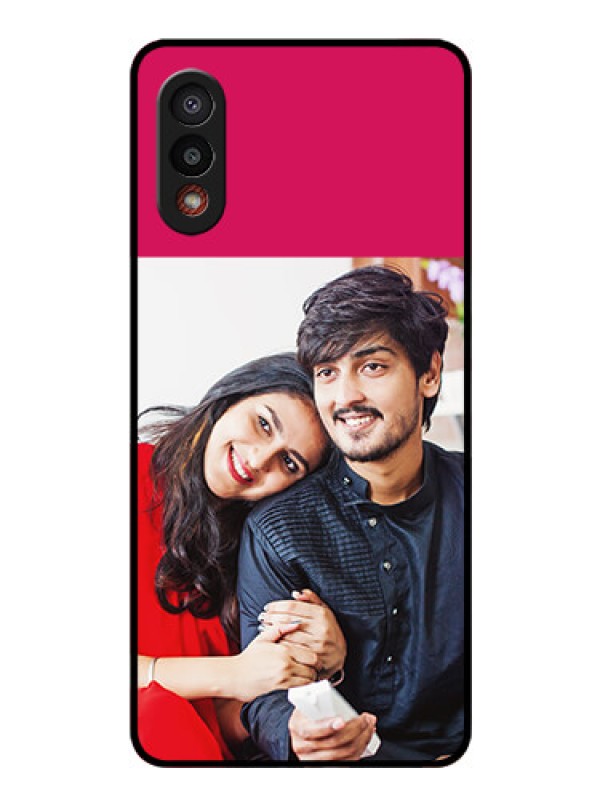 Custom Galaxy M02 Custom Glass Mobile Case - Anniversary Cover Design