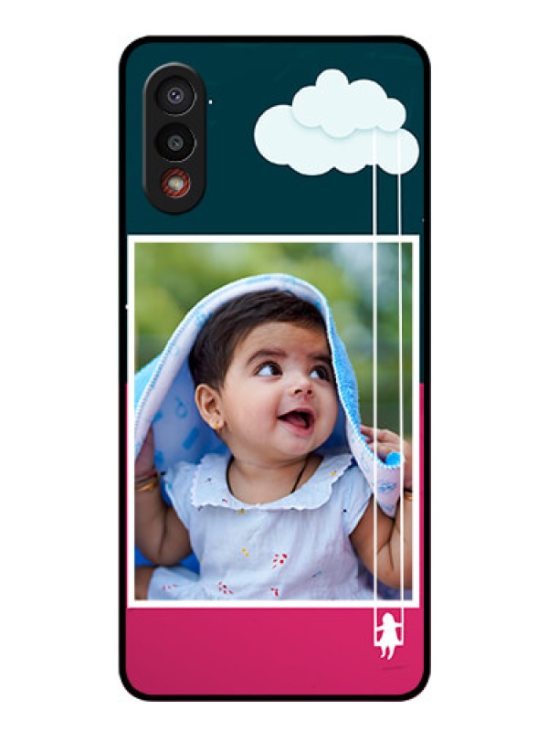 Custom Galaxy M02 Custom Glass Phone Case - Cute Girl with Cloud Design