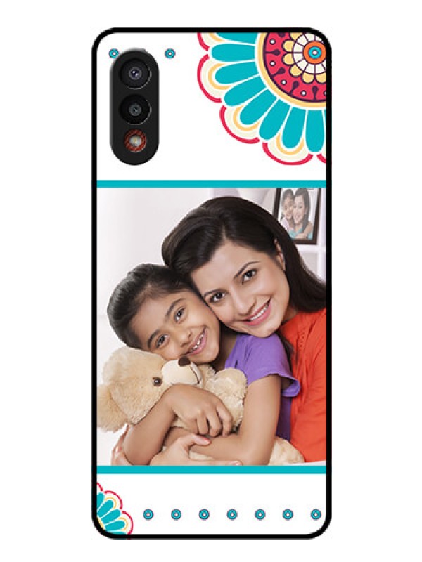 Custom Galaxy M02 Custom Glass Phone Case - Flower Design