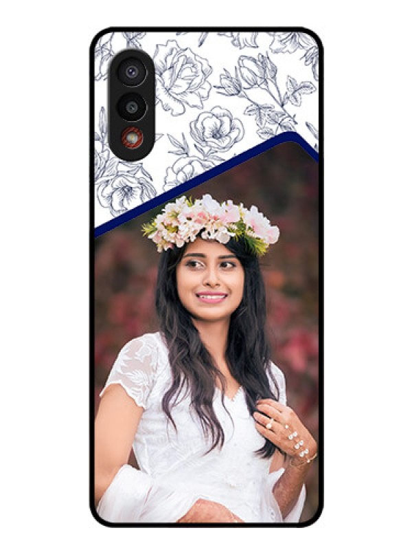 Custom Galaxy M02 Personalized Glass Phone Case - Premium Floral Design