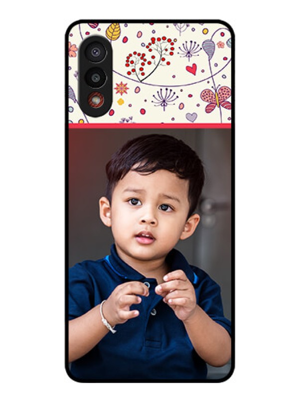 Custom Galaxy M02 Custom Glass Mobile Case - Premium Floral Design