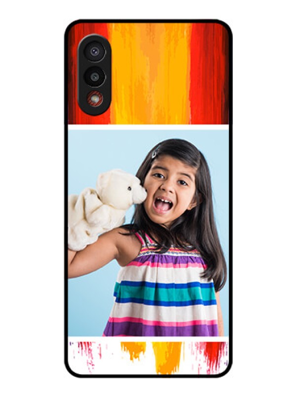 Custom Galaxy M02 Personalized Glass Phone Case - Multi Color Design