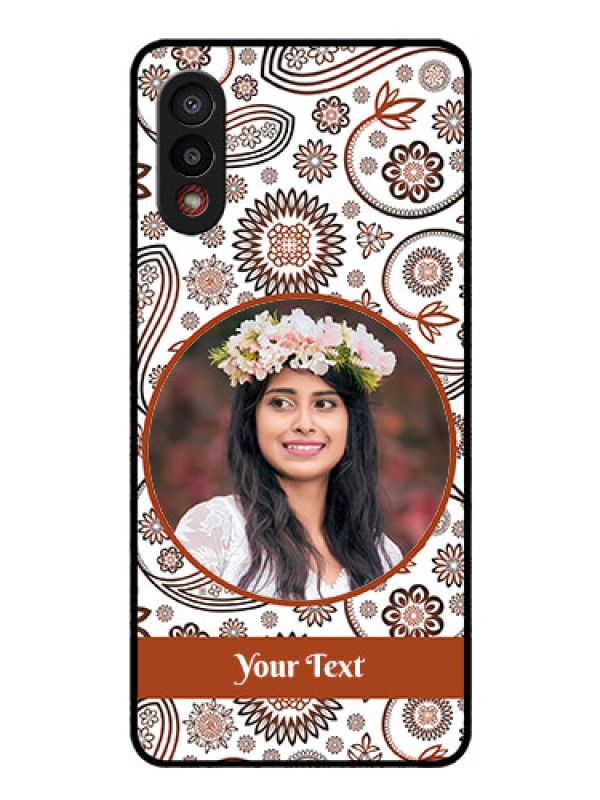 Custom Galaxy M02 Custom Glass Mobile Case - Abstract Floral Design 