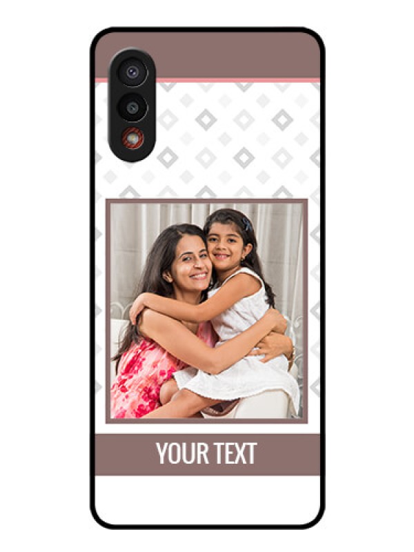 Custom Galaxy M02 Photo Printing on Glass Case - Simple Diamond Design