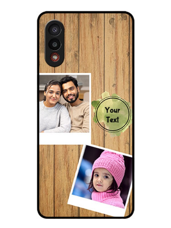 Custom Galaxy M02 Custom Glass Phone Case - Wooden Texture Design