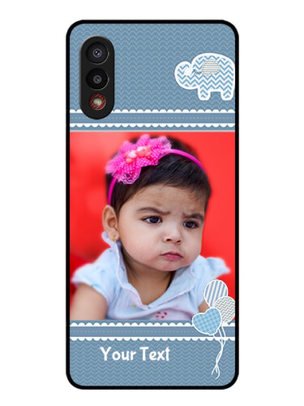 Custom Galaxy M02 Photo Printing on Glass Case - with Kids Pattern Design