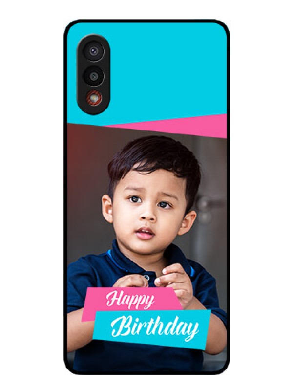 Custom Galaxy M02 Personalized Glass Phone Case - Image Holder with 2 Color Design