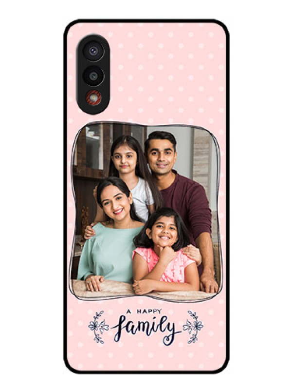 Custom Galaxy M02 Custom Glass Phone Case - Family with Dots Design