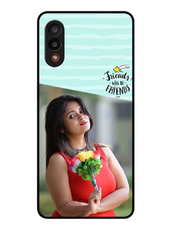 Custom Galaxy M02 Custom Glass Phone Case - Friends Picture Icon Design