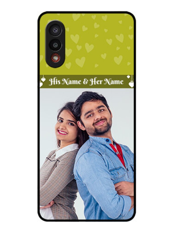 Custom Galaxy M02 Custom Glass Phone Case - You & Me Heart Design