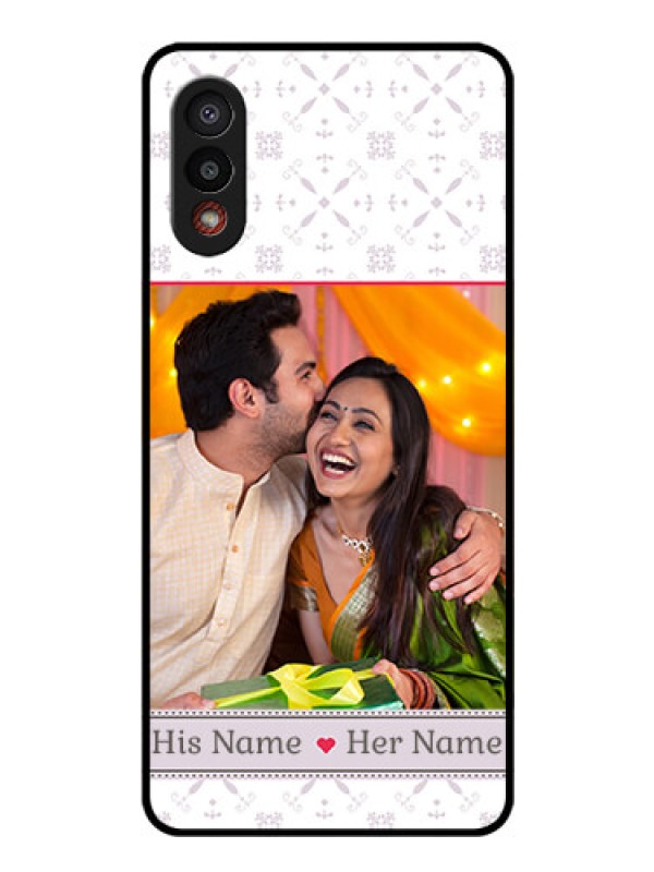 Custom Galaxy M02 Custom Glass Mobile Case - with Photo and Ethnic Design