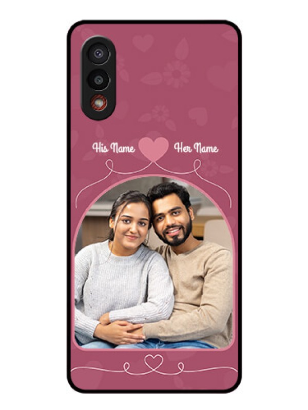 Custom Galaxy M02 Photo Printing on Glass Case - Love Floral Design