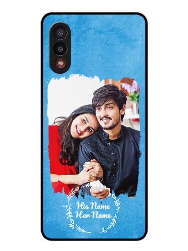 Custom Galaxy M02 Custom Glass Phone Case - Blue Color Vintage Design