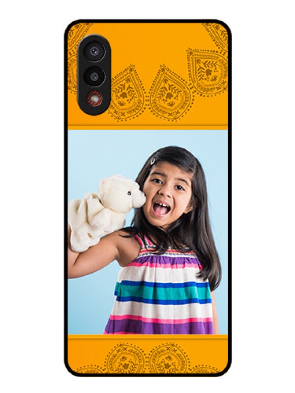 Custom Galaxy M02 Personalized Glass Phone Case - Photo Wedding Design 