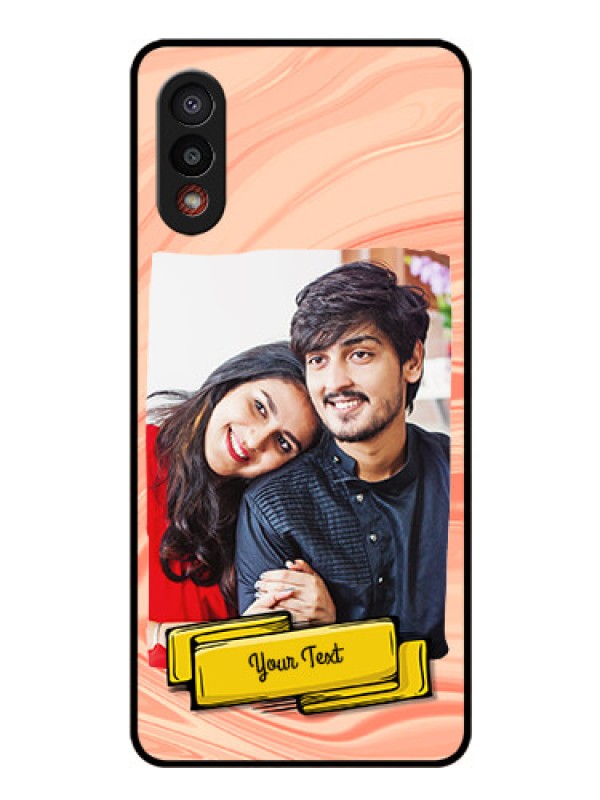 Custom Galaxy M02 Personalized Glass Phone Case - Marble Texture Design