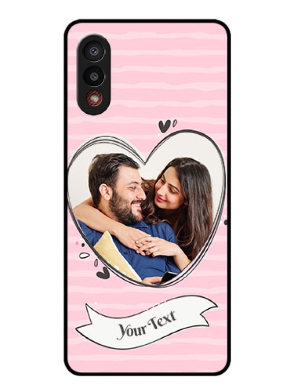 Custom Galaxy M02 Custom Glass Phone Case - Vintage Heart Design