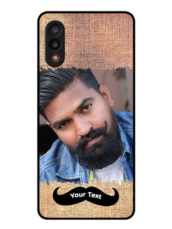 Custom Galaxy M02 Personalized Glass Phone Case - with Texture Design