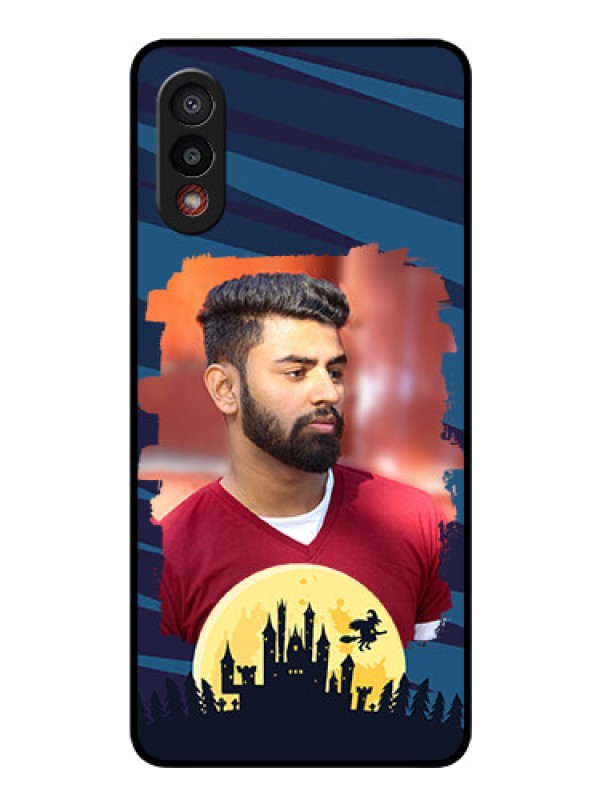 Custom Galaxy M02 Photo Printing on Glass Case - Halloween Witch Design 