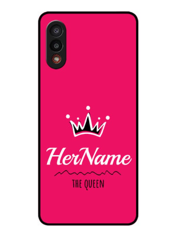 Custom Galaxy M02 Glass Phone Case Queen with Name
