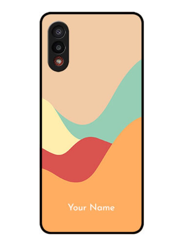 Custom Galaxy M02 Personalized Glass Phone Case - Ocean Waves Multi-colour Design