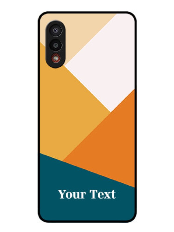 Custom Galaxy M02 Personalized Glass Phone Case - Stacked Multi-colour Design