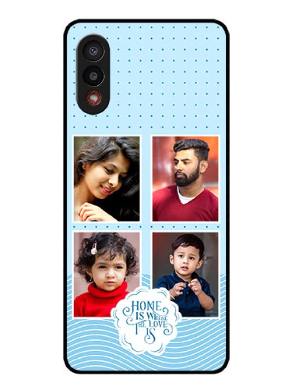 Custom Galaxy M02 Custom Glass Phone Case - Cute love quote with 4 pic upload Design