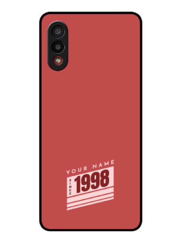 Custom Galaxy M02 Custom Glass Phone Case - Red custom year of birth Design