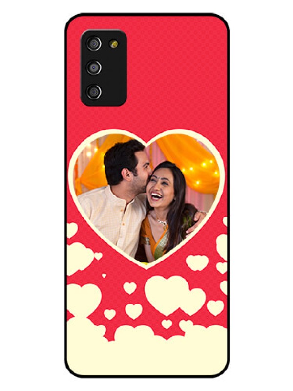 Custom Galaxy M02s Custom Glass Mobile Case  - Love Symbols Phone Cover Design